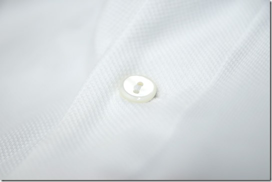 ラコステのポロシャツの高瀬貝ボタン